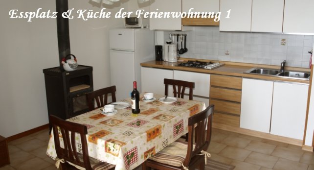 Küche der Ferienwohnung 1 der Casa Resem in Tignale am Gardasee
