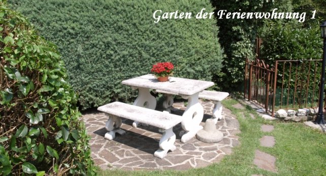 Garten der Ferienwohnung 1 der Casa Resem in Tignale am Gardasee