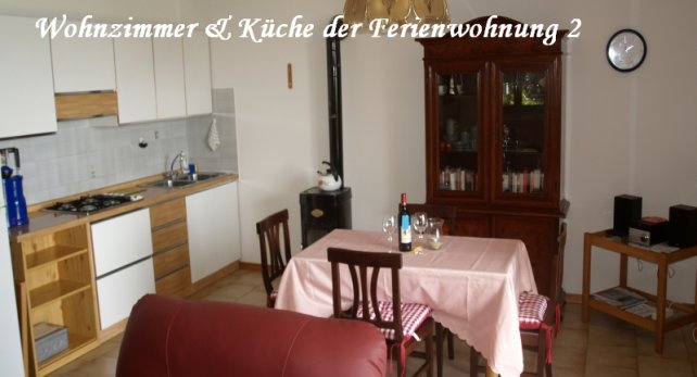 Wohnzimmer & Küche Ferienwohnung 2 der Casa Resem in Tignale am Gardasee
